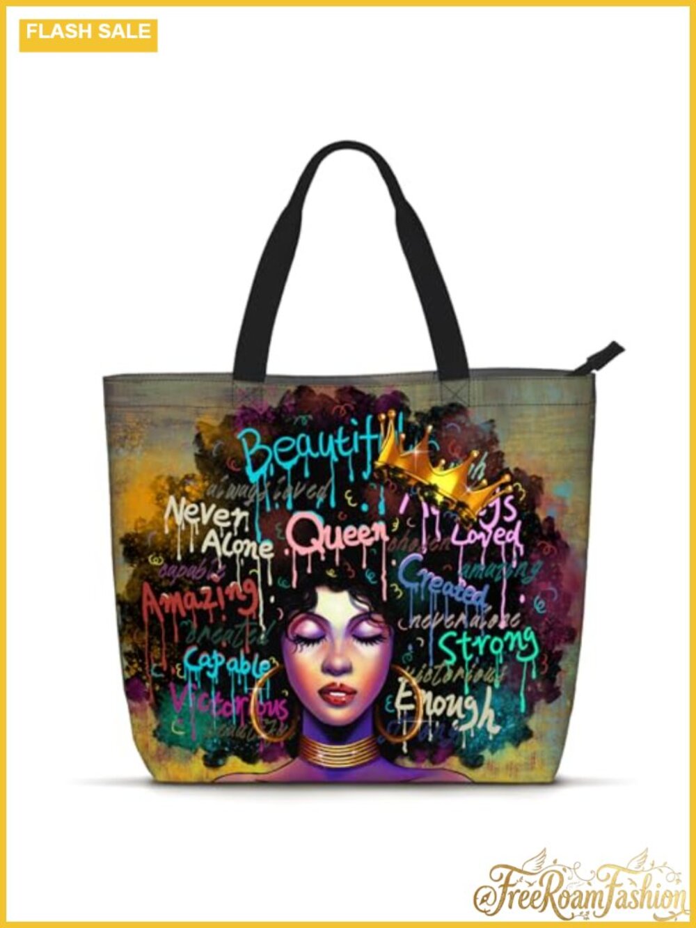 Large Waterproof Polyester Tote Bag with Zip Shoulder Handbag for Work Travel